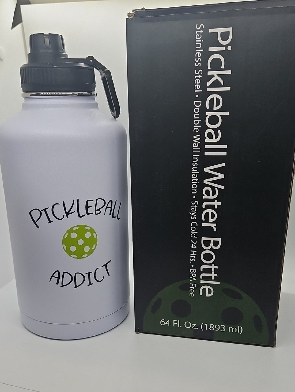 Great PICKLEBALL Gift Insulated Water Bottle With Box